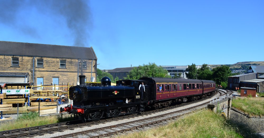 GWR Class 5700 tank engine 7714 masquerading as 5775 Keighley & Worth Valley Railway, 50th Anniversary gala week in June 2018