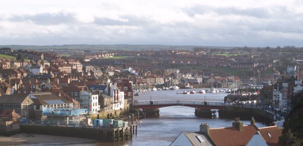 Whitby harbour bridge and yachts