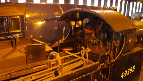 The Grosmont engine shed of the North Yorkshire Moors Railway, view from the gallery.