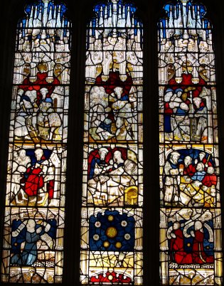 Church of All Saints - stained glass. There is an excellent illustrated guide available in the church and the proceeds are always needed to maintain these fantastic medieval churches which are NOT museums, but working functional institutions serving their parishioners.