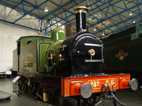 National Railway Museum York exhibit London North Eastern Railway (LNER) locomotive No 66 AEROLITE. This NER Class X1 2-2-4T was originally built in 1869 as a 2-2-2WT and rebuilt at Gateshead Works in 1892 as a 4-2-2T and rebuilt again 2-2-4T and used to pull inspections saloons trains. York NRM