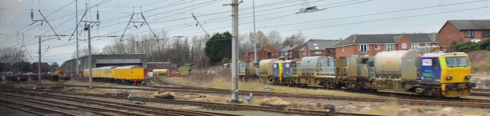 trainspotting at Wigan North Western Station West Coast mainline you pass the site of the former steam locomotive depot of Springs Branch, Wigan. This was demolished and replaced by a smaller diesel locomotive depot.