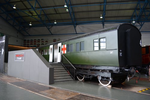 A railway hospital coach for wounded soldiers in WWI, York NRM