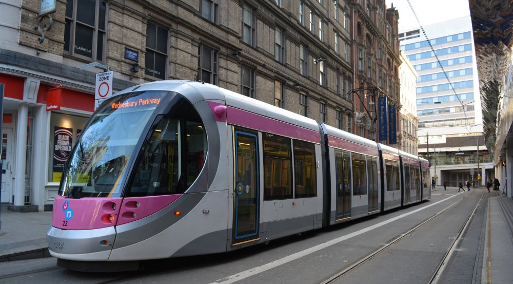 West Midlands Metro Tram system City of Birmingham, England