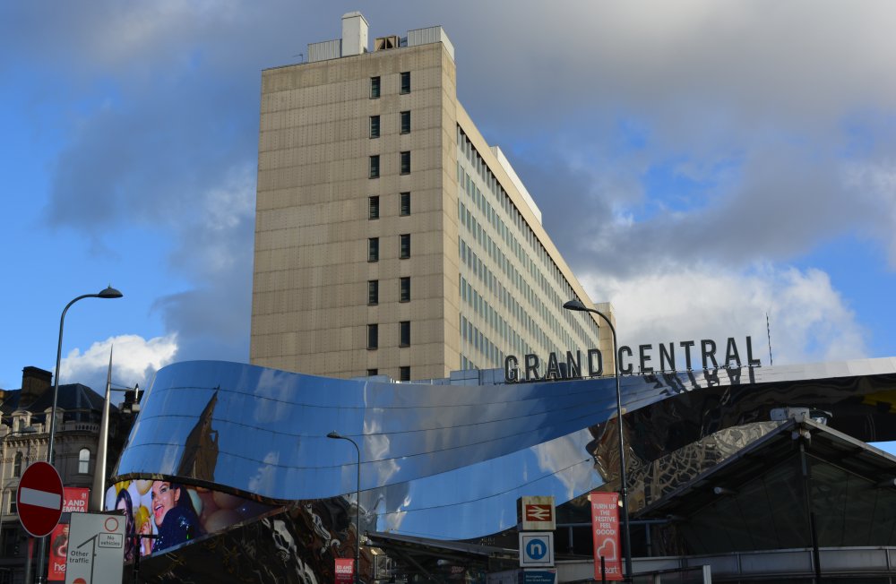 Entrance to Grand Central shopping Centre City of Birmingham, England