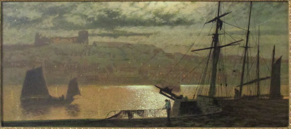 Whitby at Night painting by John Atkinson Grimshaw Art Gallery Ryedale Folk Museum