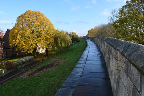 walking on the city walls of York