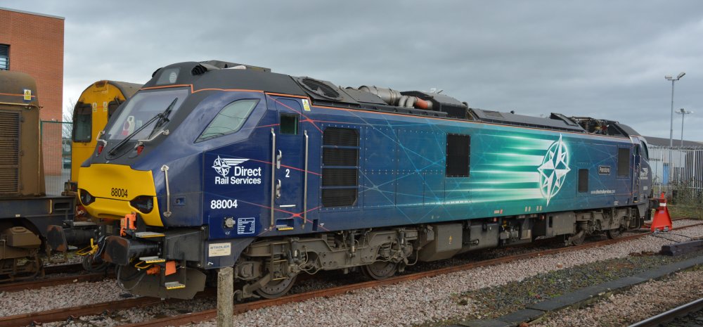 88004 Pandora York stationDRS Class 88 bi-mode Bo-Bo Vossloh/Stadler electro-diesel locomotive 88004 Pandora York station DRS Class 88 bi-mode Bo-Bo Vossloh/Stadler electro-diesel locomotive