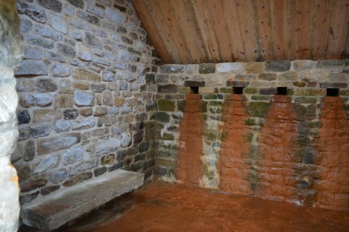 Red House, Northdale, near Rosedale by artist Andy Goldsworthy Hanging Stones art installation project
