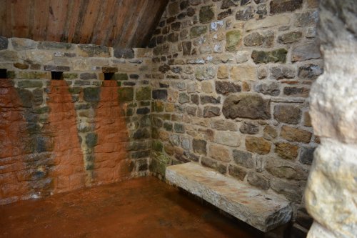 Red House, Northdale, near Rosedale by artist Andy Goldsworthy Hanging Stones art installation project