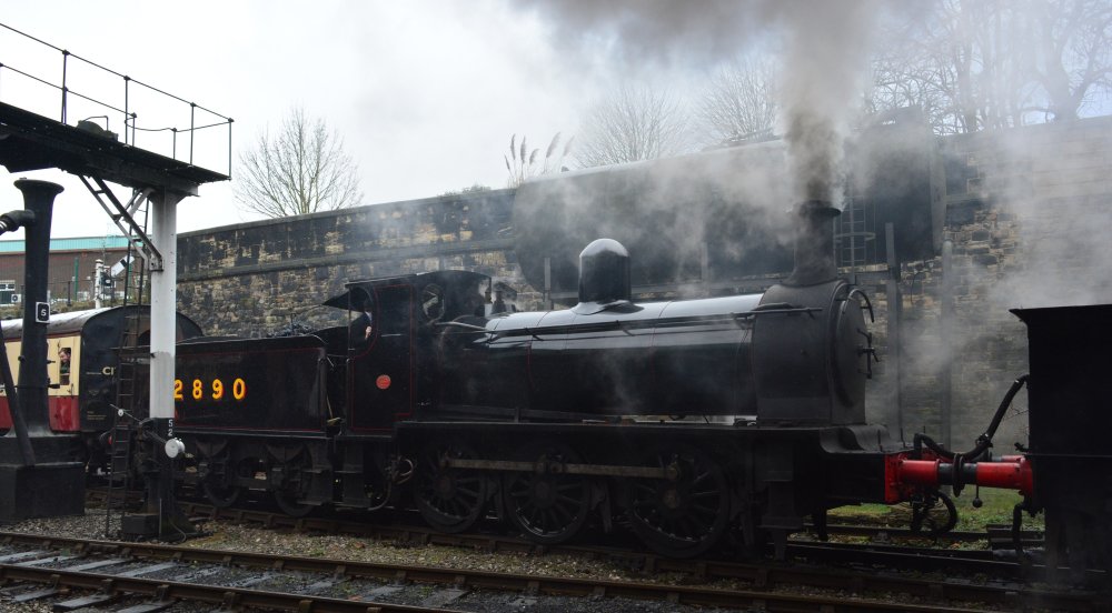 2890 Hunslet 0-6-0 Steam Locomotive, departing Bury, East Lancashire Railway, Spring Steam Gala 2019