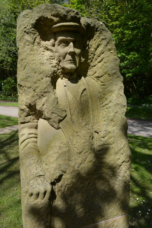  'Pillars Past' art project by Joseph Hayton Pateley Bridge circular walk via Glasshouses & River Nidd