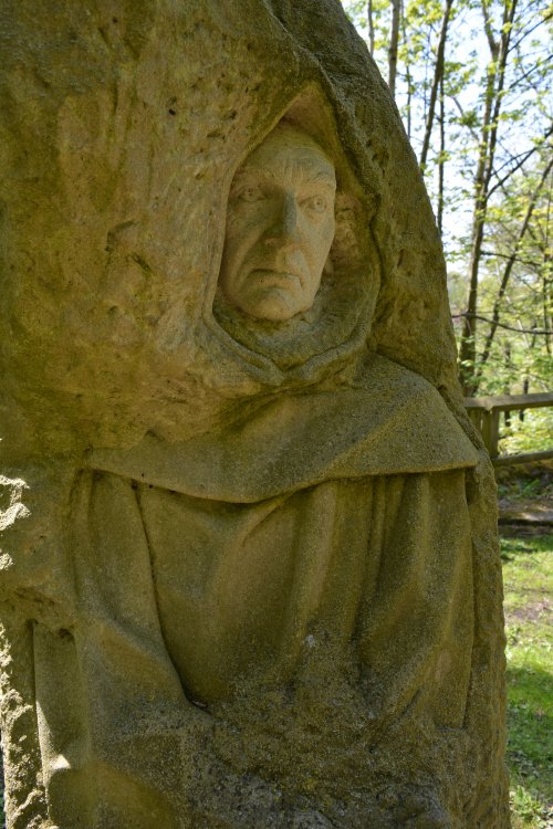  'Pillars Past' art project by Joseph Hayton Pateley Bridge circular walk via Glasshouses & River Nidd