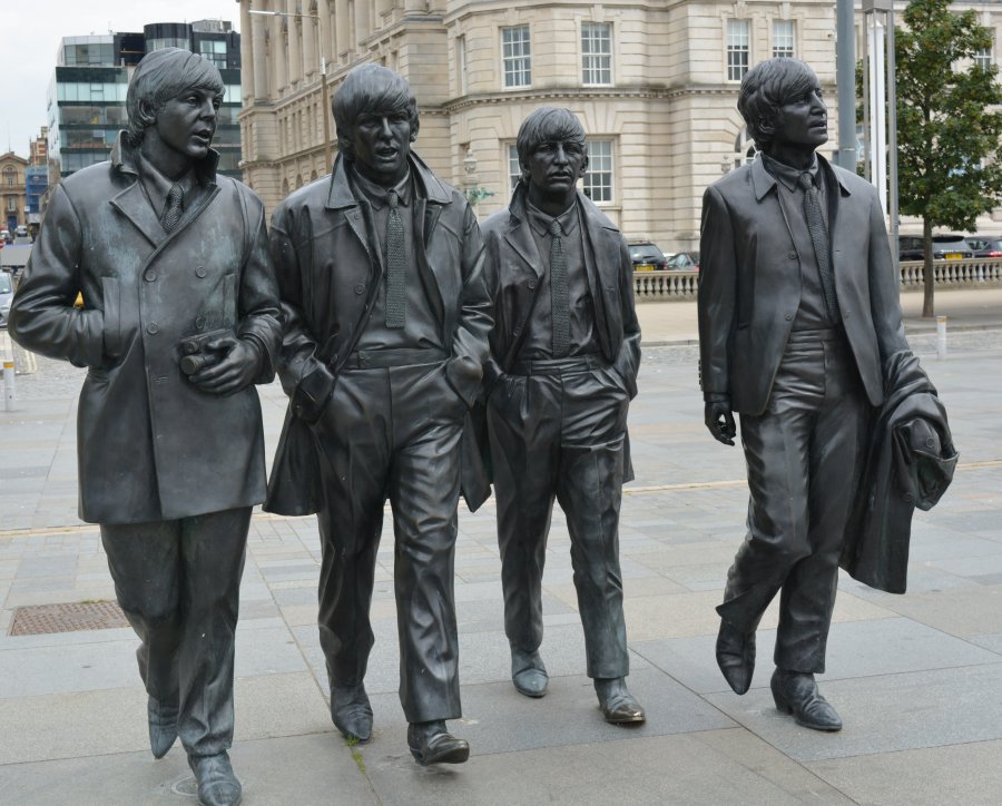 Beatles sculpture of Paul, George, Ringo and John Pier Head Liverpool