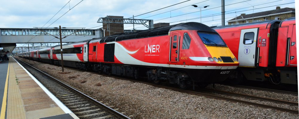 trainspotting Peterborough station Class 43 LNER service to Leeds