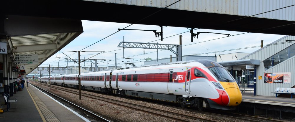 trainspotting Peterborough station LNER's new AZUMA trains