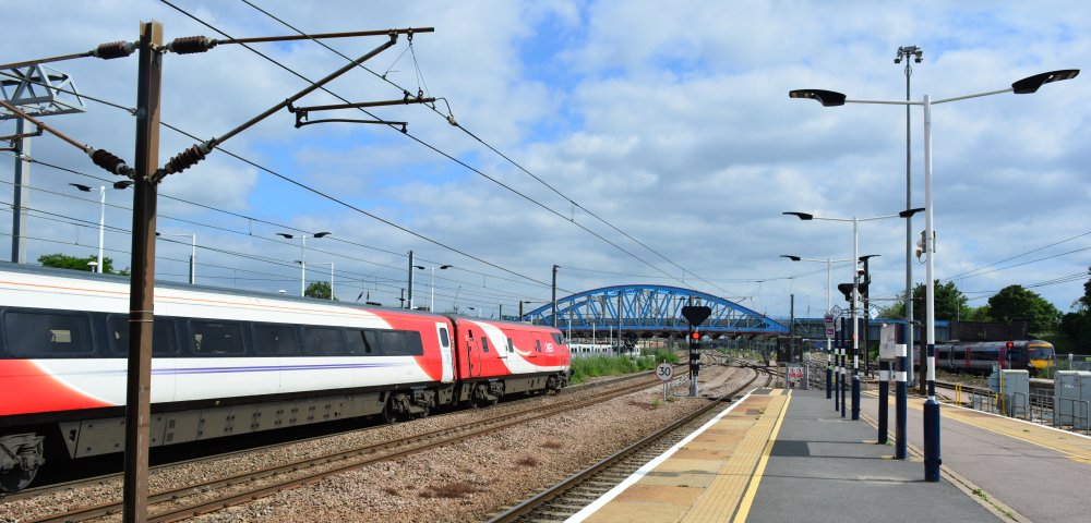 trainspotting Peterborough station LNER service heading south