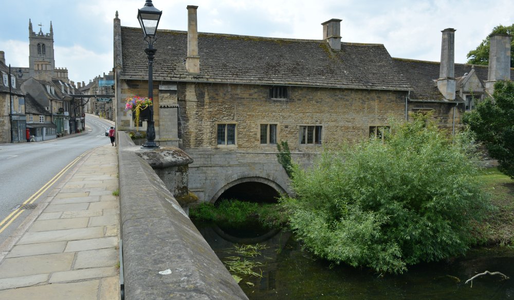 Lord Burghley's Hospital building overlooking the River Welland Stamford, Lincolnshire
