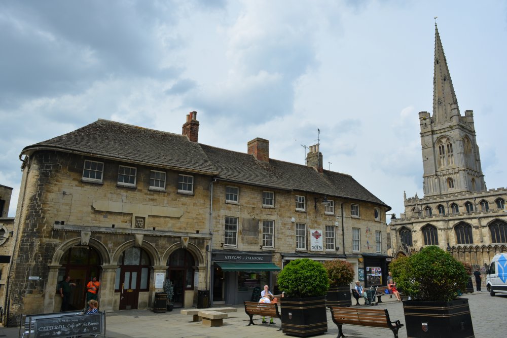 Red Lion Square with All Saints Church beyond Stamford, Lincolnshire