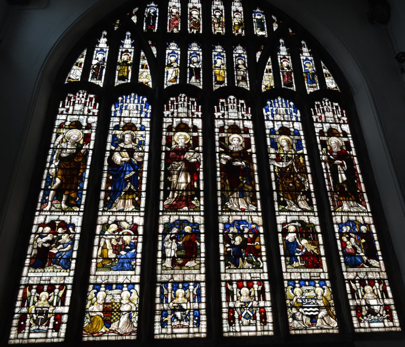 stained glass window panels of All Saints Church, Stamford, Lincolnshire