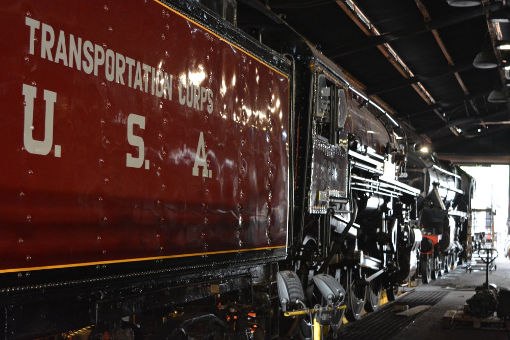 USA US USATC class S160 2253 freight 2-8-0 locomotive in NYMR Grosmont Locomotive Depot