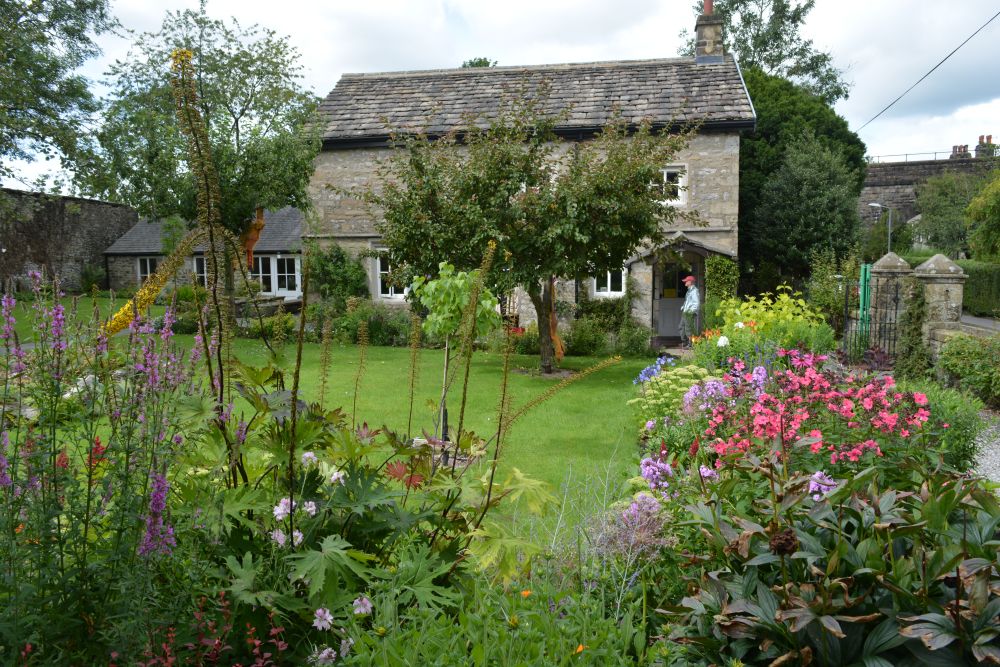 flower garden of Quaker House in Settle, North Yorkshire
