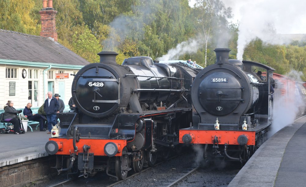 Grosmont station NYMR Class J27 BR 65894 LNER 5894 NER Class P3 2392 steam locomotive