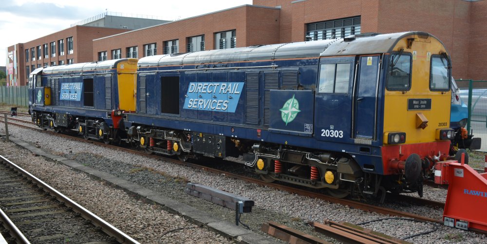 Class 20 diesel locomotives 20302 and 20303 at York