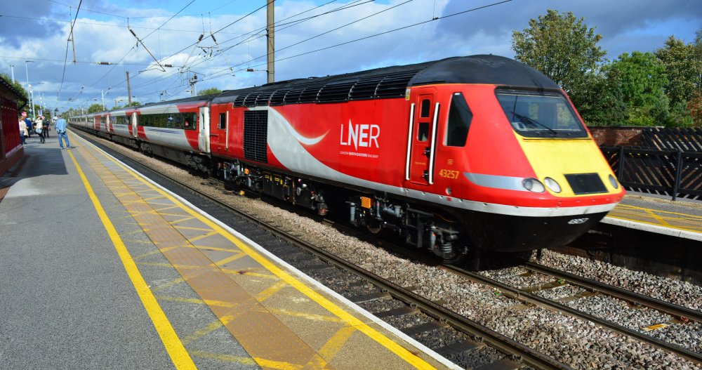 Class 43 43257 leading an Aberdeen - KX LNER service through Northallerton station