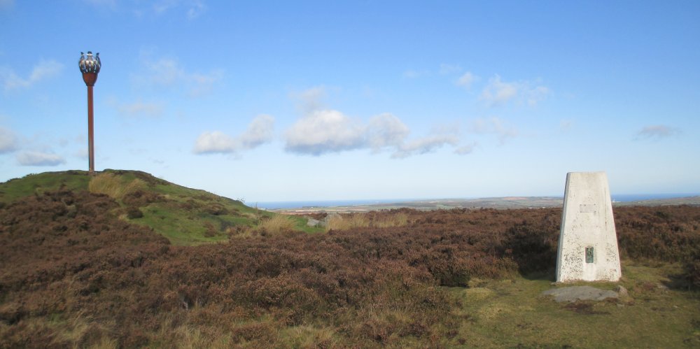 Looking towards the North Sea from Danby Beacon and trig point, North Yorkshire