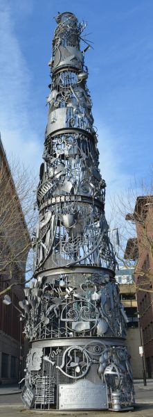 Blacksmiths Needle sculpture Quayside River Tyne Newcastle