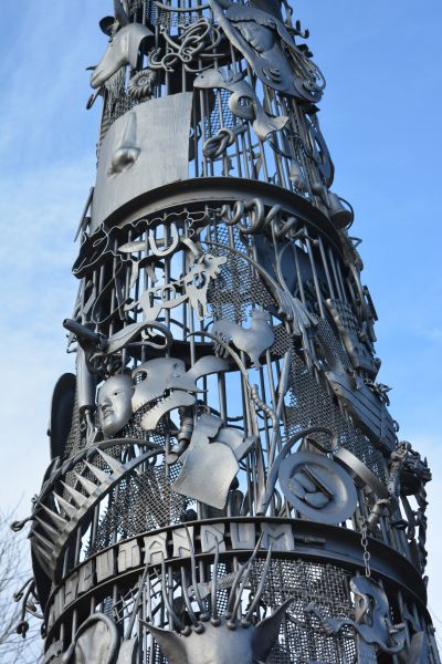 Blacksmiths Needle sculpture Quayside River Tyne Newcastle