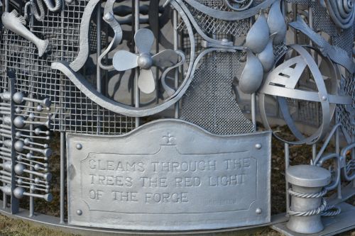 Blacksmiths Needle sculpture Quayside River Tyne Newcastle