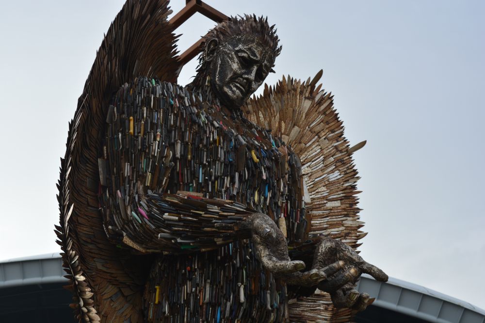 Knife Angel sculpture by the Sage, Gateshead above the River Tyne