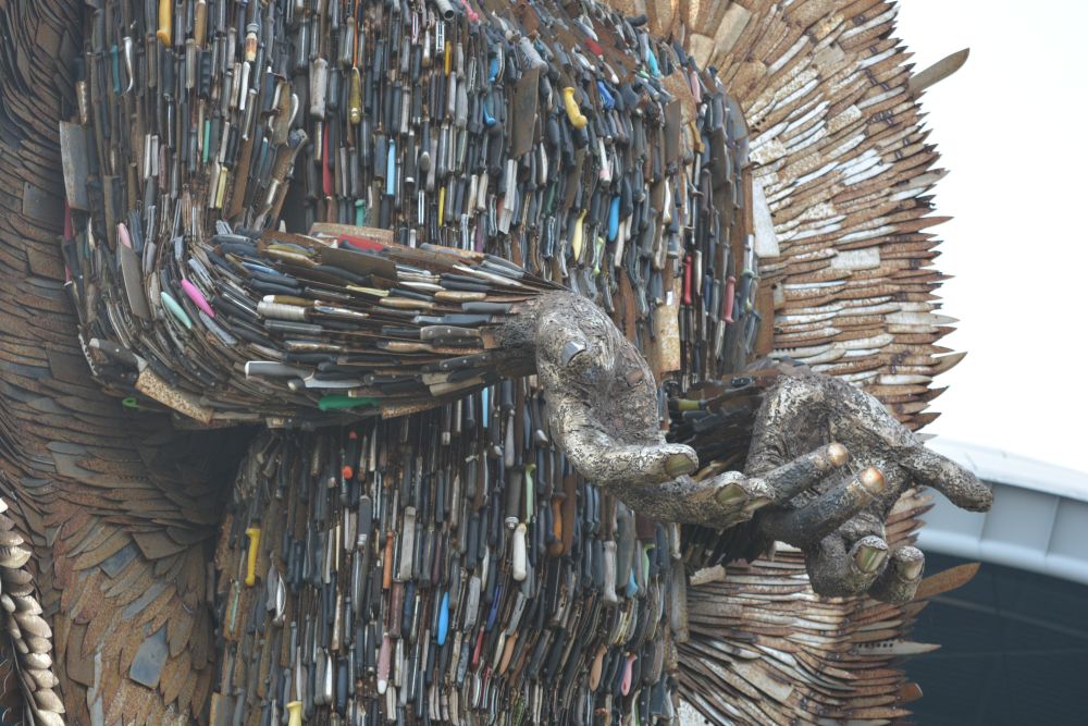Knife Angel sculpture by the Sage, Gateshead above the River Tyne