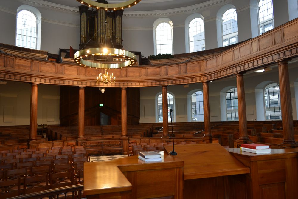 Classic columns of the auditorium of All Saints Church, Newcastle-Upon-Tyne
