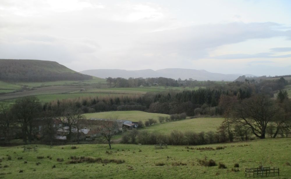 Looking across Kildale to a rather moody view of the Cleveland Hills.