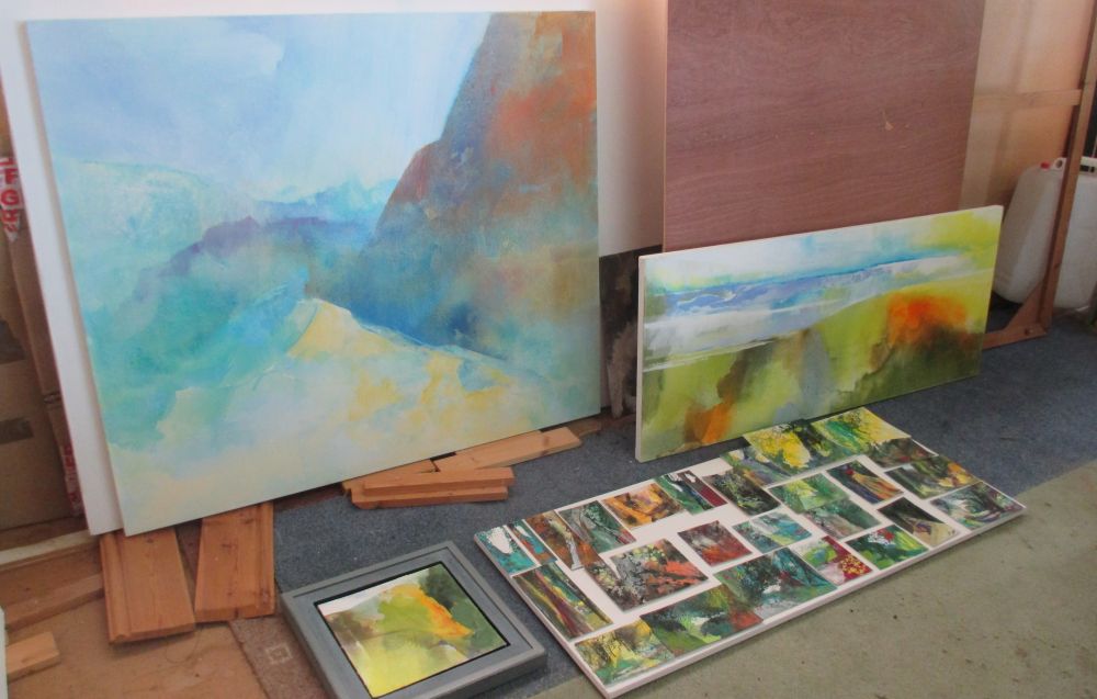 Painting 'scenes' from Peter M Hick's studio in 2020