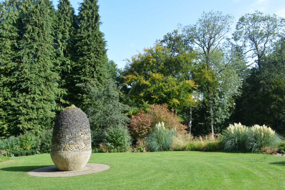 acorn stone sculpture Thorp Perrow Arboretum & Bird of Prey & Mammal Centre, North Yorkshire, England