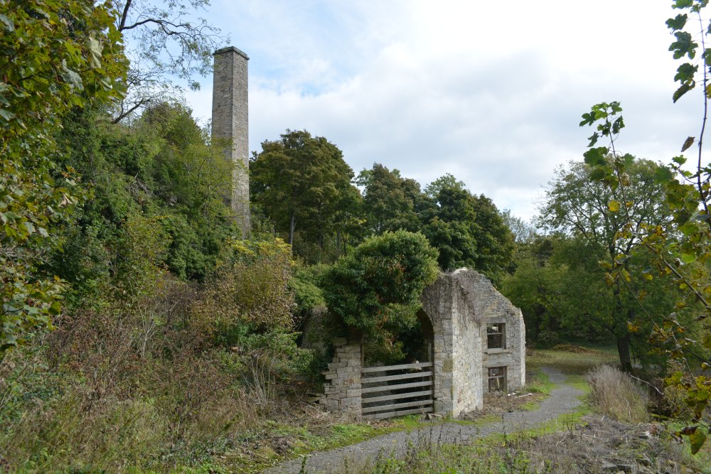 ruins of an old smelt mill from an old lead mine near Preston Mill Leyburn Shawl Circular walk, North Yorkshire, England