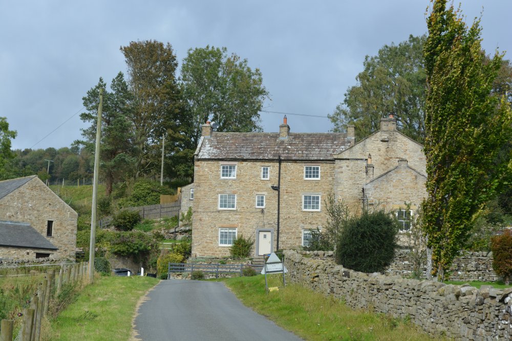 fine restored three-storied building of Preston Mill Leyburn Shawl Circular walk, North Yorkshire, England