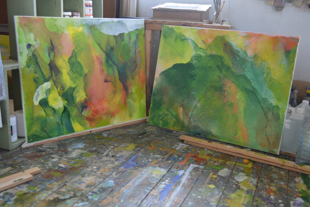 2020 studio work by the landscape artist Peter M Hicks, Danby, North Yorkshire, England