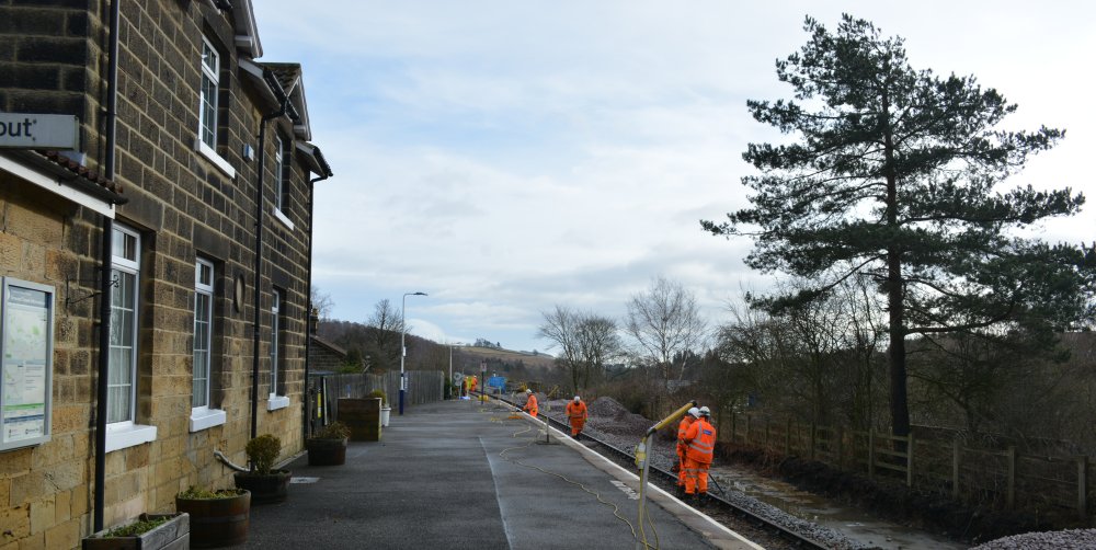 Relaying new track Network Rail Danby Castleton Moor Commondale 2020 Esk Valley Line