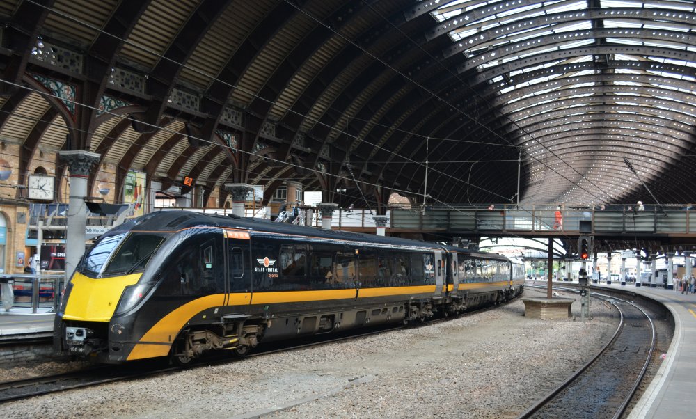 DMU Class 180 180101 at Platform 5 of York Station with a Grand Central service from London Kings Cross to Sunderland.