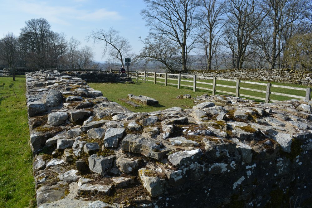 thick stone walls of the chapel Penhill Knights Templar Preceptory West Burton, Wensleydale, North Yorkshire