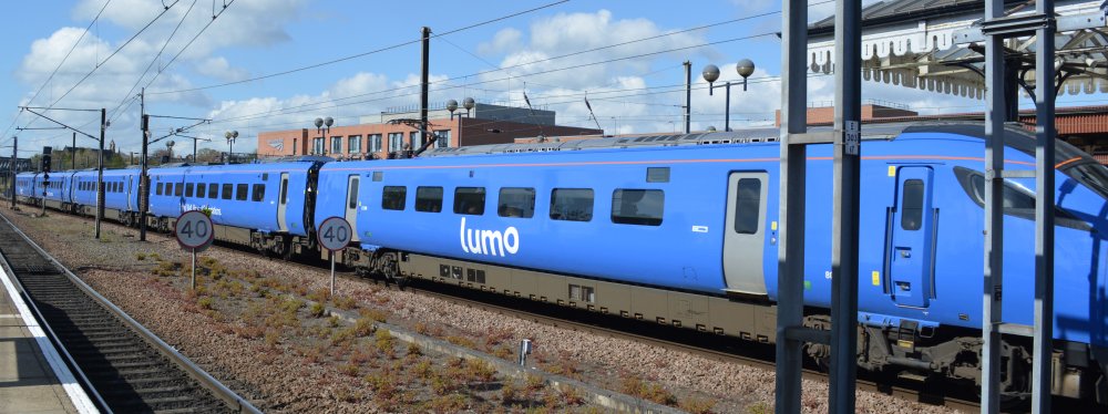 Class 803 electric multiple unit train carriages 5 car units operated by LUMO