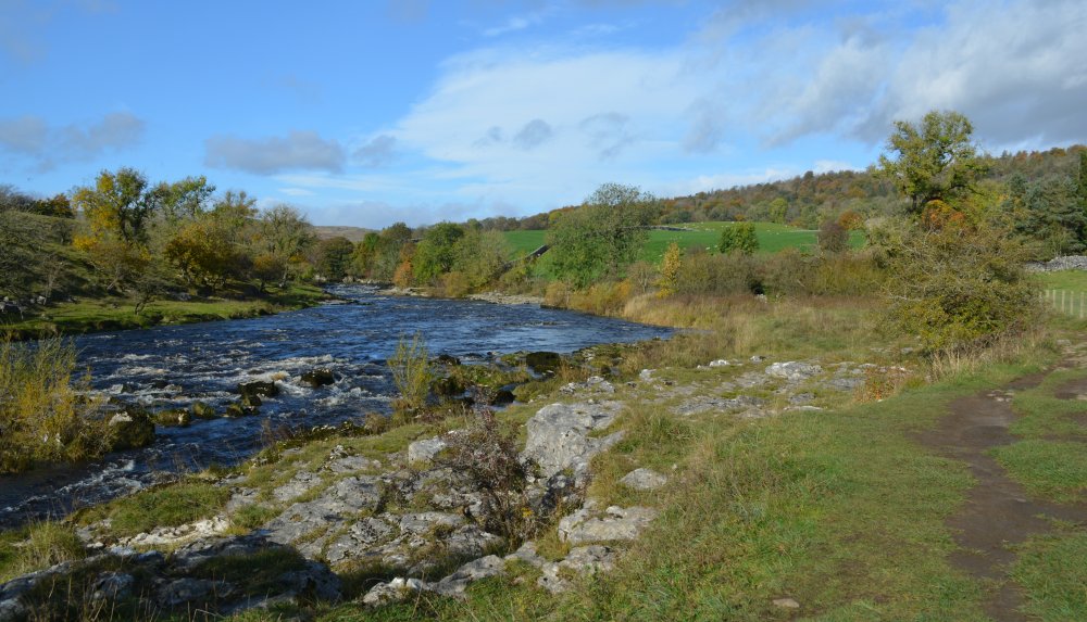 Circular walk through Grass Wood and River Wharfe from Grassington, Wharfedale, North Yorkshire Dales National Park, England