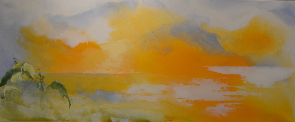 High Hills and Water (132 x 63.5 cm ) painting by artist Peter M Hicks