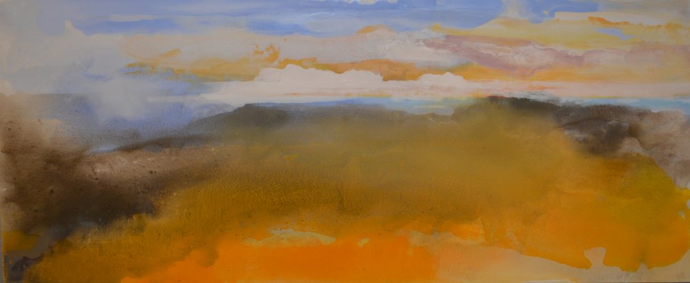 Distant Hills (132 x 63.5 cm Acrylic) painting by artist Peter M Hicks