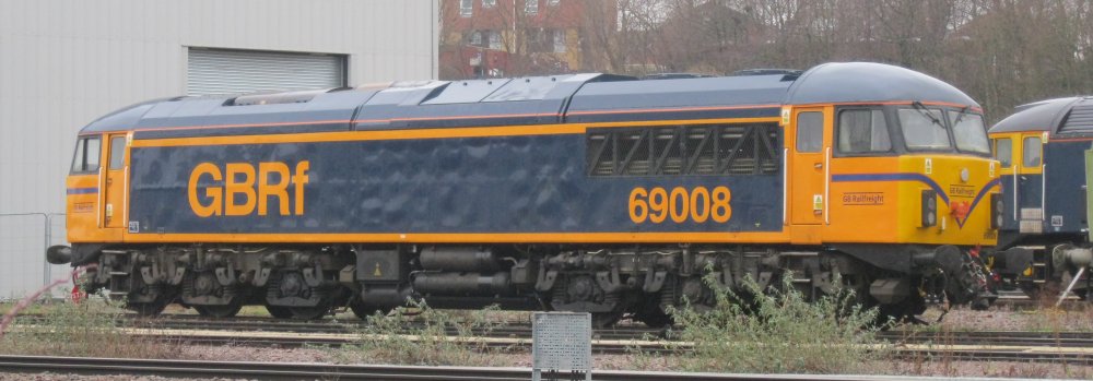 Class 69 diesel locomotive (January 2024) at UK Rail Leasing Depot Leicester.